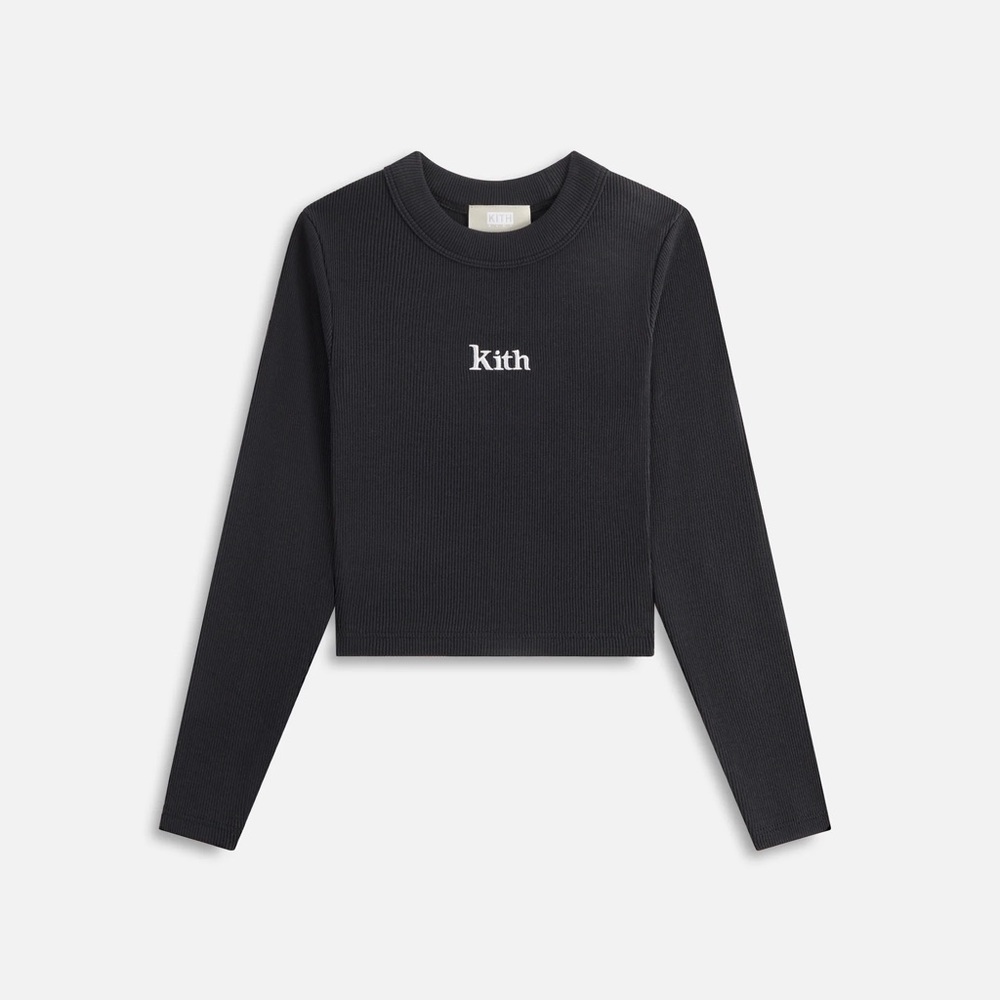 NWT Kith Kids Long Sleeve Mulberry Tee in Black